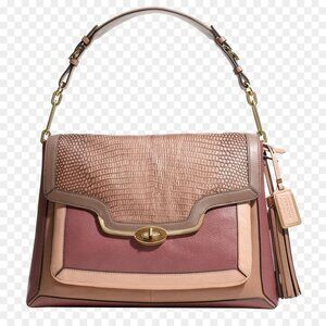 COACH 2013 Madison Pinnacle Pink Exotic Lizard Nubuck Leather Flap Legacy Bag